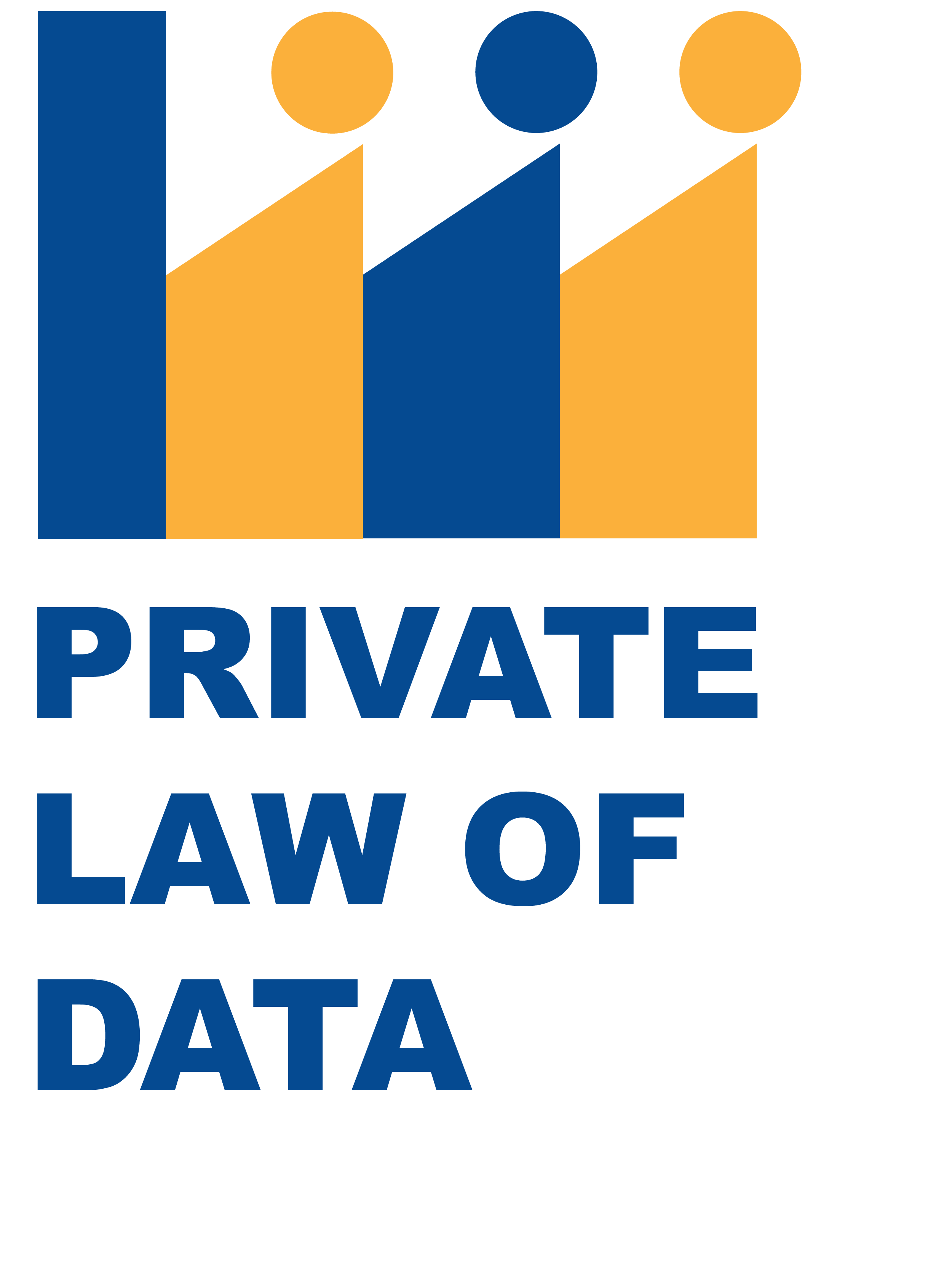 Ciemnoniebiesko-żółte logo projektu Prywatne Prawo Danych